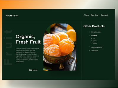 Nature's Best branding design food foodie fruit hero section online shop online store organic food organic products ui uiux uiuxdesign ux ux design web design webdesign website