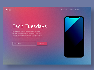 Tech Tuesdays design gradient hero section tech tech tuesdays trending trendy ui uiux uiuxdesign ux ux design