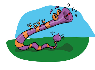 Serpente a suonargli adobe illustrator illustration