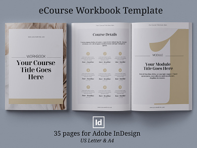 eCourse Workbook InDesign template 3.14co brochure design brochure layout brochure template design ebook design indesign indesign template typography workbook template