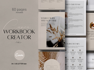 eCourse Workbook Creator - Canva template 3.14co brochure design brochure layout brochure template canva canva template ebook cover ebook design ebook layout workbook template