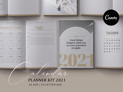 Canva Planner & 2021 Calendar kit 2021 3.14co brochure design brochure layout brochure template calendar canva canva template planner template typography