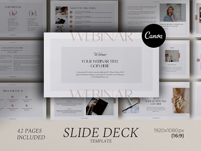 Webinar Slide Deck Canva template canva canva template design template lead magnet online course presentation design presentation template slide deck webinar webinspiration