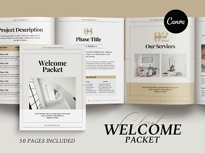 Client Welcome & Pricing Packet - Canva template brochure design brochure layout brochure template canva canva template client welcome packet ebook cover ebook design ebook layout pricing guide project proposal welcome guide workbook template
