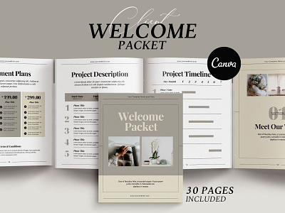 Client Welcome & Pricing Packet for Canva 3.14co brochure design brochure layout brochure template canva client welcome kit design ebook design project presentation project proposal typography welcome guide welcome packet