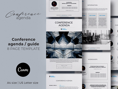 Conference Agenda Template 3.14co brochure design brochure layout brochure template canva design ebook cover ebook design ebook layout typography