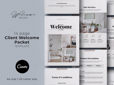Client Welcome Packet Canva Template 3.14co brochure design brochure layout brochure template canva client welcome packet ebook cover ebook design ebook layout proposal template service guide typography