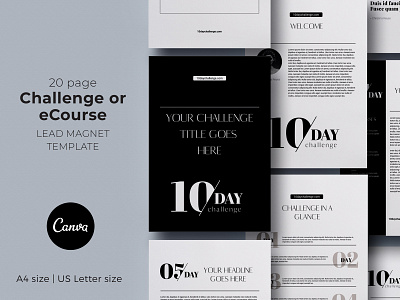 10-day Challenge Canva Workbook Template 3.14co brochure design brochure layout brochure template canva ebook cover ebook design ebook layout typography workbook template