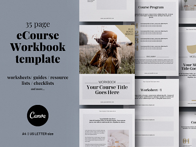 eCourse Workbook Canva template 3.14co brochure design brochure layout brochure template canva ebook cover ebook design ebook layout typography workbook template