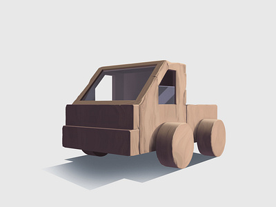 Wooden car car cg design icon illustration toy wood wooden