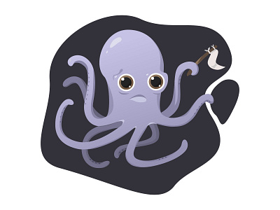 Free-oil octopus design ecology flat illustration ocean octopus save earth save the planet vector