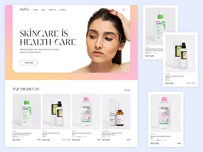 SKIINS | E-commerce Design Concept beauty design desktop ecom ecommerce landing online online store product ui ui design woman