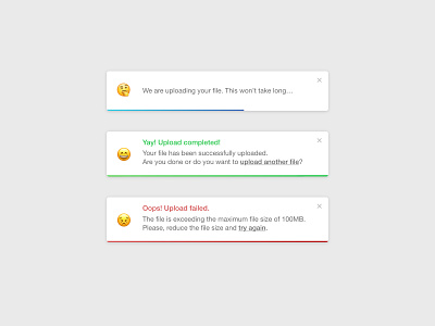 Daily UI Challenge #011 - Flash Messages adobexd challenge daily ui 11 dailyui dailyuichallenge emoji flash message ui ux webdesign