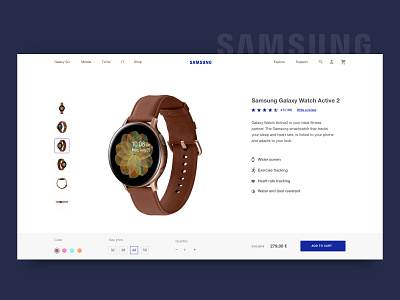 Daily UI Challenge #012 - E-Commerce Shop (Single Item) adobexd dailyui dailyuichallenge ecommerce product product page smartwatch ui ux webdesign