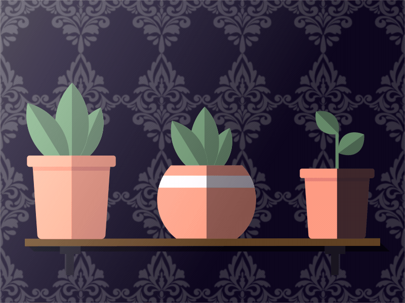 Potted flowers 2d 2d art 2d character 2danimation after effect aftereffects animated gif animated in ae animation 2d illustrator