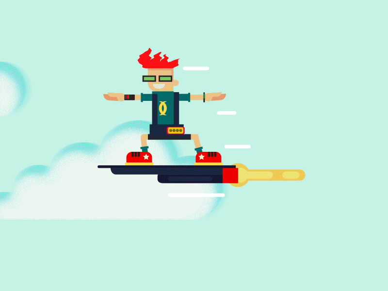 Rocket Skater 2d 2d art 2d character 2danimation after effect animated gif animated in ae animated in ae animation illustrator vector