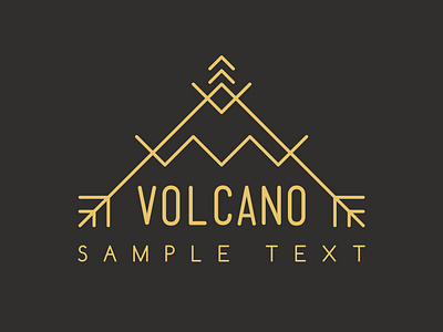 VOLCANO branding design flat illustraion line logo vector vectorart vocano