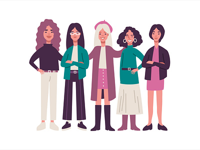 women female flat friends illustraion illustration people team vector vectorart woman women women team