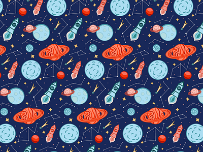 Cosmos illustration illustrator pattern planets space stars