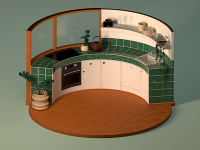 Little Kitchen 3d c4d design