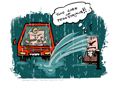 The box folks - car series cartoon illustration procreate series