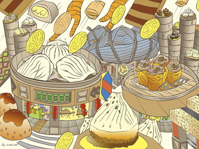 Illustrations of Cantonese Diet Culture branding design illustration