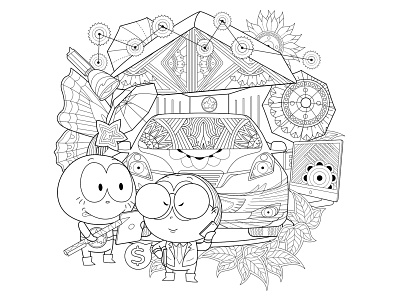 illustration for car