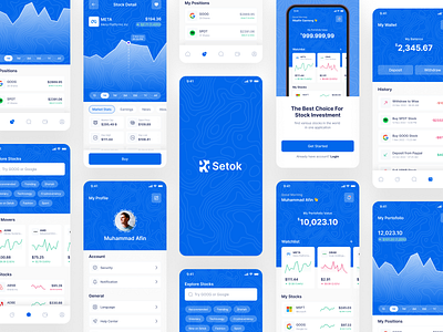 Setok - Stock Investment App app invest investment investment app mobile mobile design modern share shares stock ui