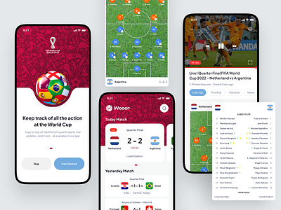 Wooor - FIFA World Cup App app fifa live live streaming mobile mobile app mobile design stream ui world cup world cup app world cup streaming