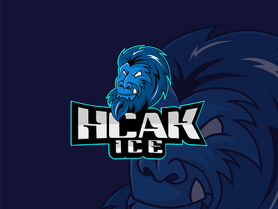 HCAK ICE angry animal art cartoon design emblem hockey hockey club ice logo mascot symbol vector wild yeti