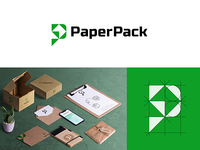 PaperPack Logo branding letter p logo logo logo challenge logo design logo designer logocore logotype minimalist p logomark paper logo paperpack thirtylogos