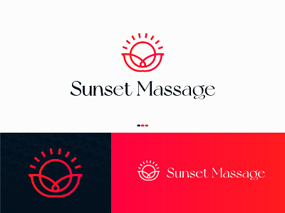 Sunset Massage Logo branding design logo logo design logo designer logo mark massage logo minimalist sunset logo sunset massage