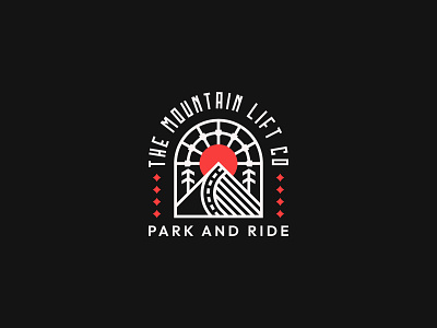 The Mountain Lift Co Logo badge logo branding design hiking illustration logo logo design logo designer logo mark minimalist mountain bike mountain events mountain trail vector