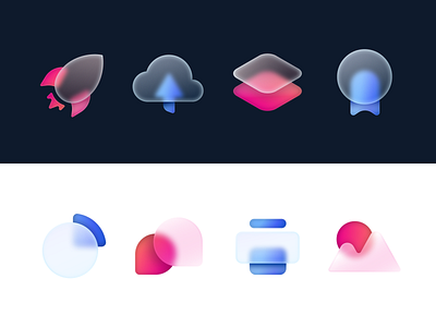 Glassmorphism icon set glassmorphism icon