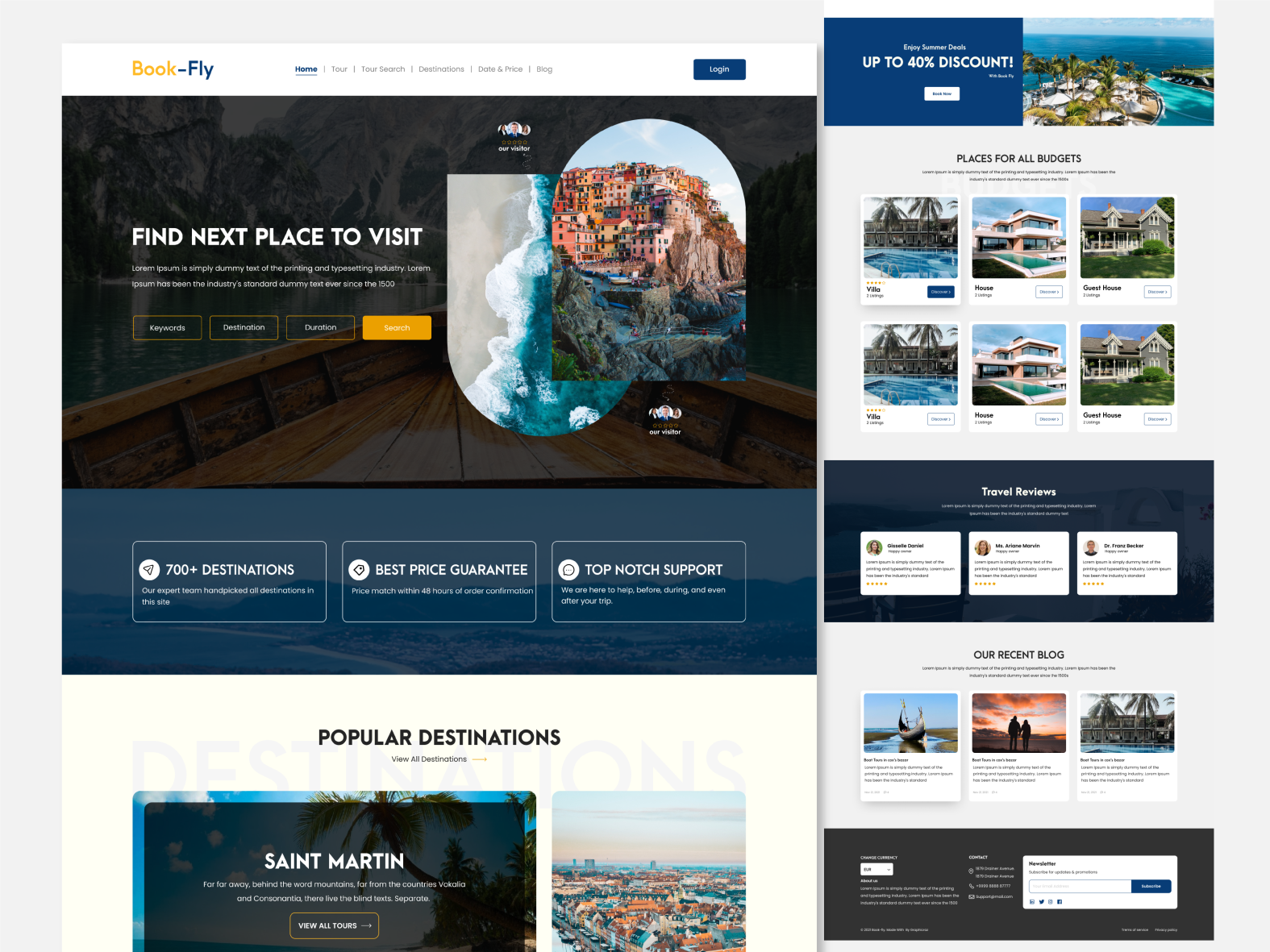 Book-fly - Landing Page by Md Mosarraf Hossain on Dribbble