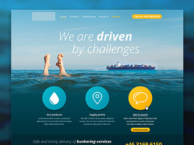 Website Wip - Rebound blue boat container feet water website yellow