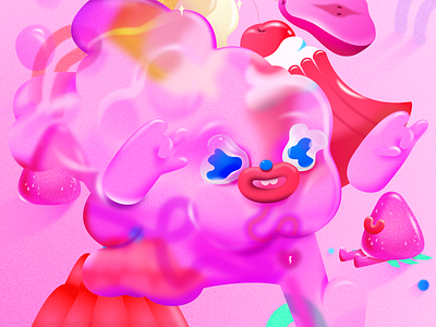 Sugar high ai character design digital art illustration pink
