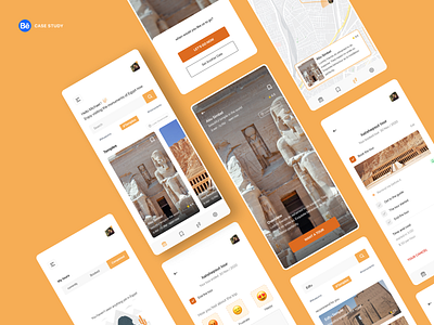 Tory Mobile app 2020 animation app app design behance project casestudy clean design design app egypt guides iphone museum orange pharaohs product design ui