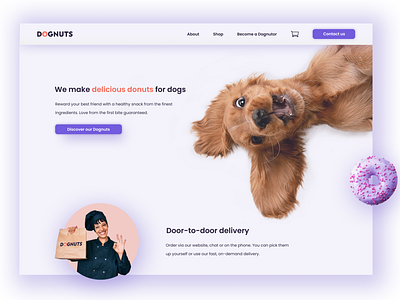 Dognuts - Donuts for dogs design dog dognuts dogs donuts donutsfordogs donutshop figma design onlinestore petshop treats for dogs ui ux visual design