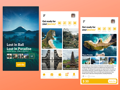 Lost in Bali UI Design Mobile app design minimal ui ux