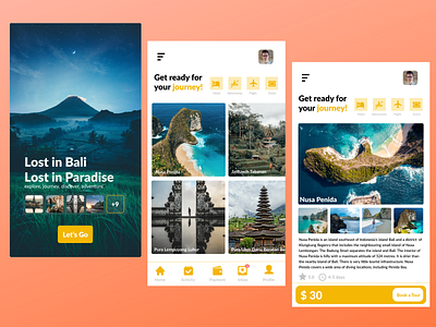 Lost in Bali UI Design Mobile