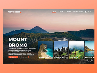 Travelnesia Web Home design typography ui ux web