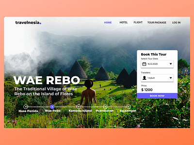 Travelnesia Web Landing Page app branding design icon minimal typography ui ux web website