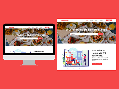 Food Delivery Landing Page app design illustration minimal typography ui ux