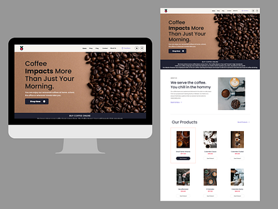 Coffee Bean Store Landing Page app design illustration logo minimal typography ux