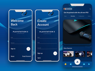 Playstation companinon UI app design figma ui ux