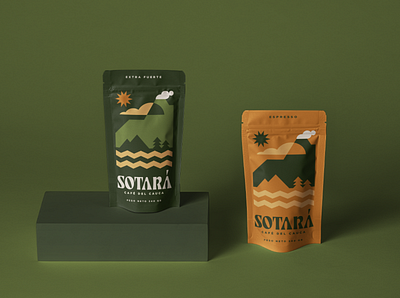 SOTARÁ - Branding brand branding coffee color design ecologic graphic design green logo mockup presentation typography vulcano