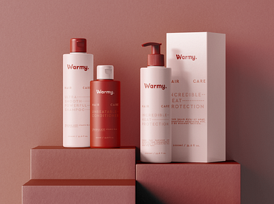 Warmy - Branding pt2 brand branding care cosmetics cream design graphic design logo mockup product red skin skincare typography warm white