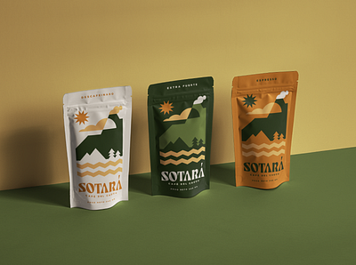 SOTARÁ - Branding 3d brand branding coffee colombia design elegant graphic design green latam logo mockup presentation product render typography vector yellow