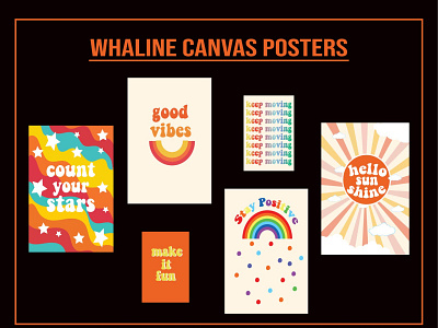 Whaline Canvas posters brand identity illustration motivational motivational quotes posters typography vector